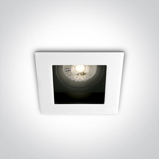 LED Spotlight White Rectangular Replaceable lamp 50W Metal One Light SKU:51105TA/W - Toplightco