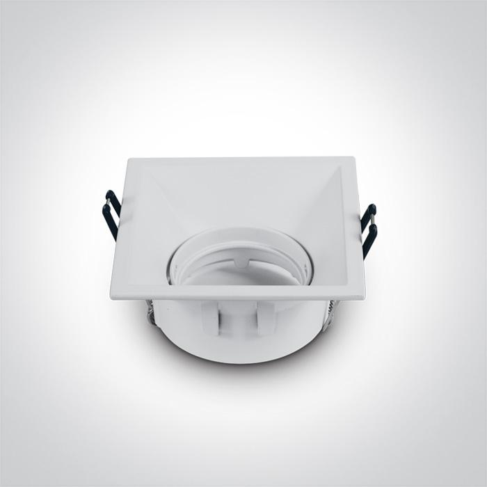 LED Spotlight White Rectangular Replaceable lamp 50W Die Cast One Light SKU:51105TG/W - Toplightco