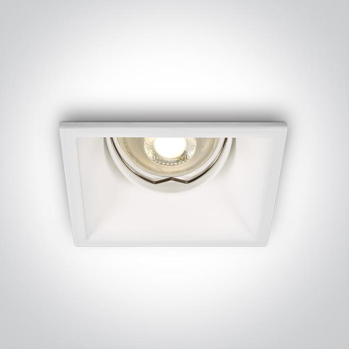 LED Spotlight White Rectangular Replaceable lamp 50W Die Cast One Light SKU:51105TG/W - Toplightco