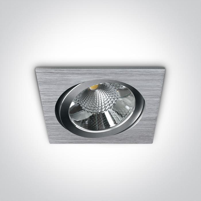 LED Spotlight Aluminium Rectangular Warm White LED built in 475lm 6W Aluminium One Light SKU:51106A/AL/W - Toplightco