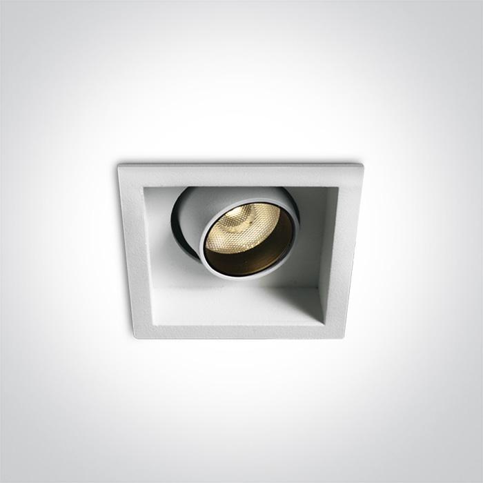 LED Spotlight White Rectangular Warm White LED 540lm Die Cast One Light SKU:51106M/W/W - Toplightco