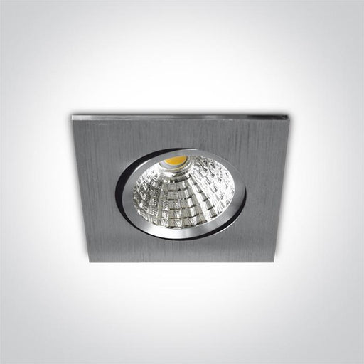LED Spotlight Aluminium Circular Warm White LED 513lm Aluminium One Light SKU:51107/AL/W - Toplightco