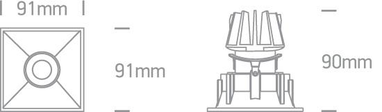 LED Spotlight White Rectangular Warm White LED built in 820lm 11W Die Cast One Light SKU:51111C/W/W - Toplightco