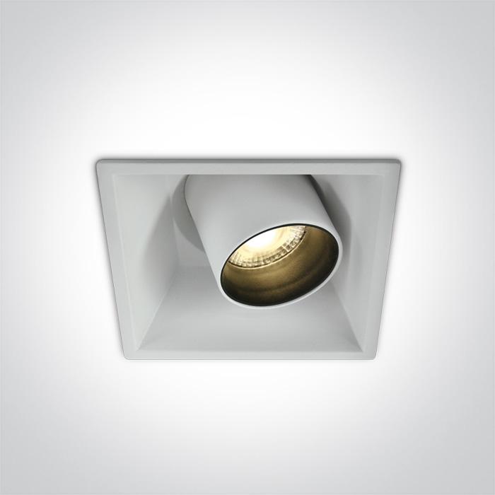 LED Spotlight White Rectangular Warm White LED built in 820lm 11W Die Cast One Light SKU:51111C/W/W - Toplightco