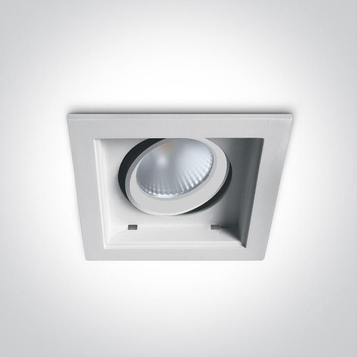 LED Spotlight White Rectangular Warm White LED built in 940lm 12W Aluminium One Light SKU:51112H/W/W - Toplightco