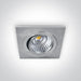 LED Spotlight Aluminium Rectangular Warm White LED 880lm Natural Aluminium One Light SKU:51112/AL/W - Toplightco