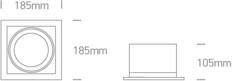 LED Downlight Black Rectangular Warm White LED built in 2600lm 30W Aluminium One Light SKU:51130/B/W - Toplightco