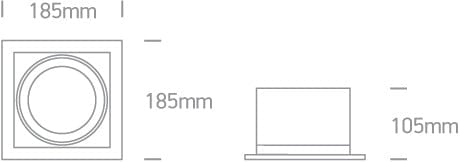 LED Downlight White Rectangular Warm White LED built in 2600lm 30W Aluminium One Light SKU:51130/W/W - Toplightco