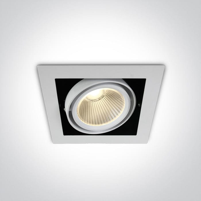 LED Downlight White Rectangular Warm White LED built in 2600lm 30W Aluminium One Light SKU:51130/W/W - Toplightco