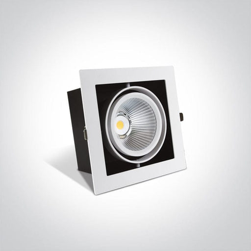 LED Downlight White Rectangular Warm White LED built in 2600lm 30W Aluminium One Light SKU:51130/W/W - Toplightco