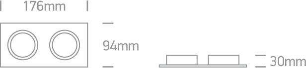 LED Spotlight White Rectangular Replaceable lamp 2x50W Aluminium One Light SKU:51205ABG/W - Toplightco