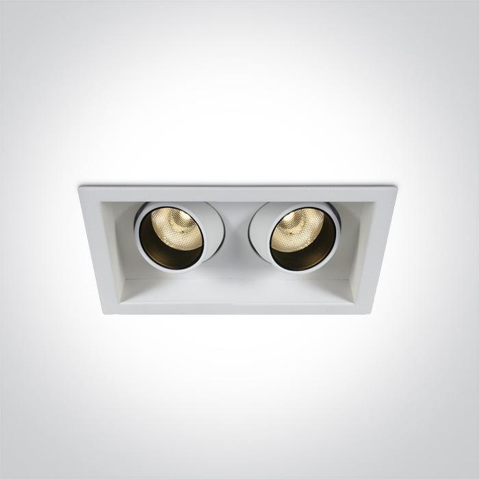 LED Spotlight White Rectangular Warm White LED 2x540lm Die Cast One Light SKU:51206M/W/W - Toplightco