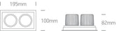LED Spotlight White Rectangular Warm White LED 2x1100lm Die Cast One Light SKU:51212E/W/W - Toplightco