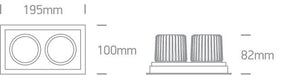 LED Spotlight White Rectangular Warm White LED 2x1100lm Die Cast One Light SKU:51212E/W/W - Toplightco