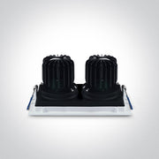 LED Spotlight White Rectangular Warm White LED 2x1100lm Die Cast One Light SKU:51212E/W/W - Toplightco