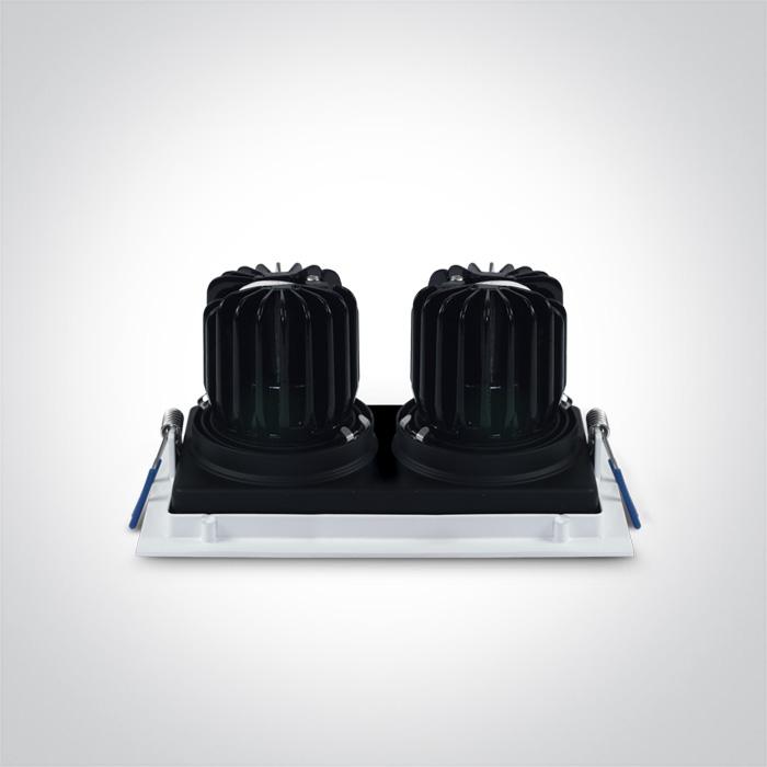 LED Spotlight White Rectangular Warm White LED 2x1100lm Die Cast One Light SKU:51212E/W/W - Toplightco