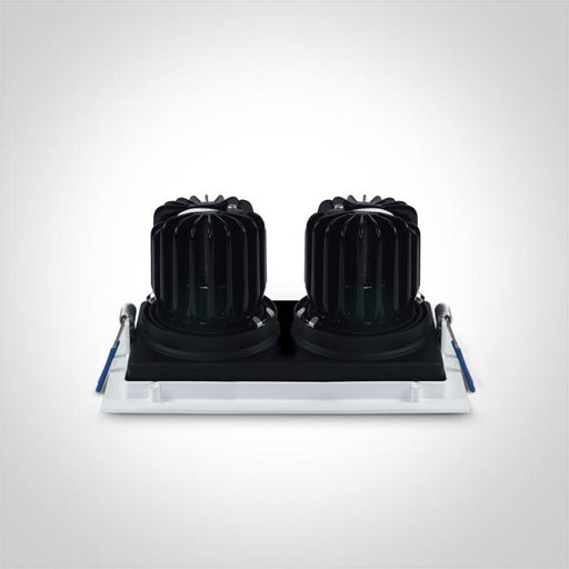 LED Spotlight White Rectangular Warm White LED 2x1100lm Die Cast One Light SKU:51212E/W/W - Toplightco