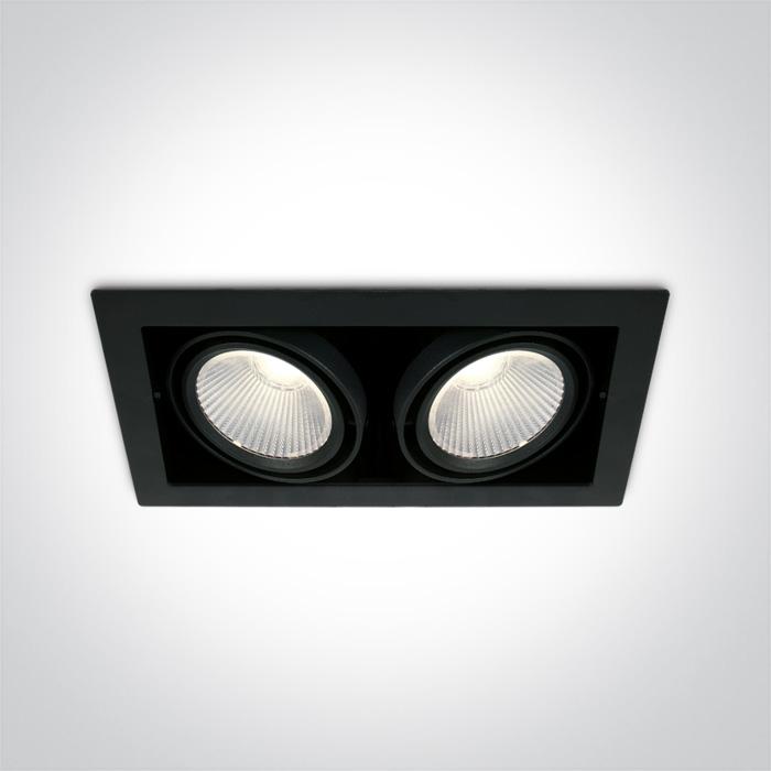 LED Downlight Black Rectangular Cool White LED built in 2x2700lm 2x30W Aluminium One Light SKU:51230/B/C - Toplightco