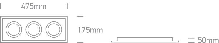 Downlight White Rectangular Aluminium One Light SKU:51310N/W - Toplightco