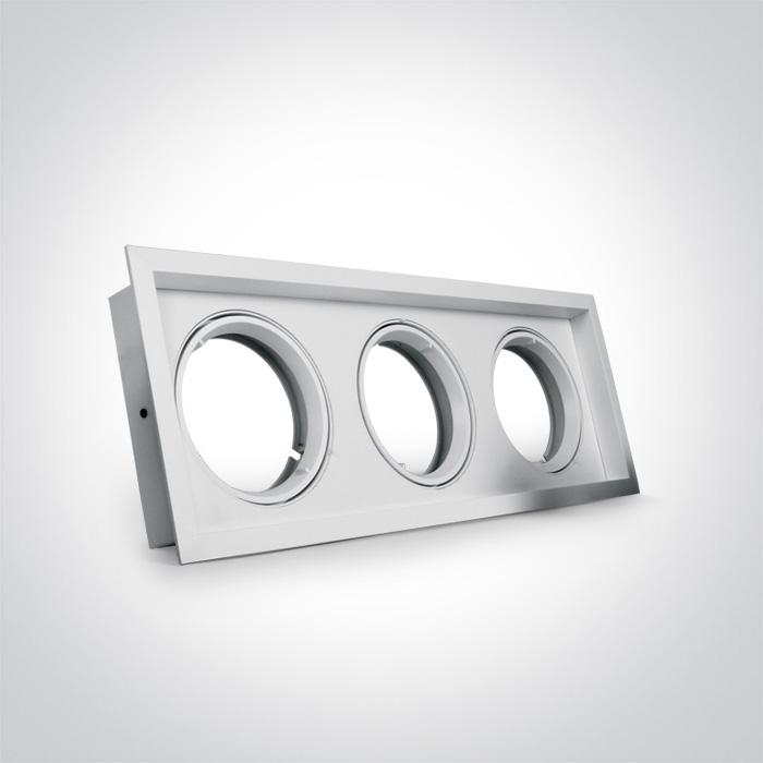 Downlight White Rectangular Aluminium One Light SKU:51310N/W - Toplightco