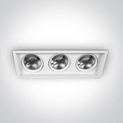 Downlight White Rectangular Aluminium One Light SKU:51310N/W - Toplightco