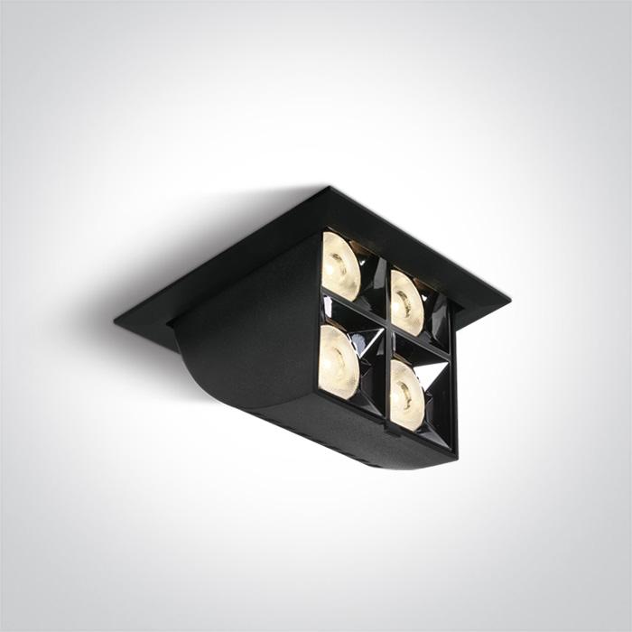 LED Spotlight Black Rectangular Warm White LED built in 1280lm 16W Die Cast One Light SKU:51406B/B/W - Toplightco