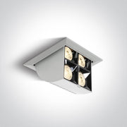 LED Spotlight White Rectangular Warm White LED built in 1280lm 16W Die Cast One Light SKU:51406B/W/W - Toplightco