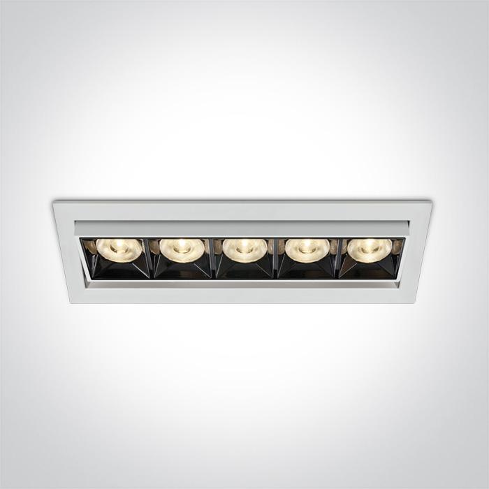 LED Spotlight White Rectangular Warm White LED built in 1600lm 20W Die Cast One Light SKU:51506B/W/W - Toplightco