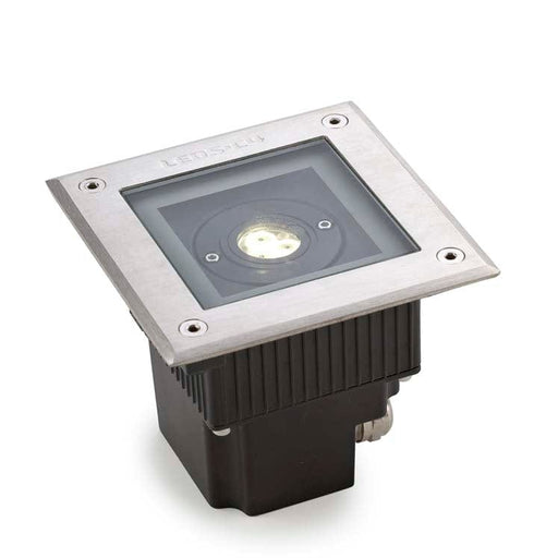 LEDS-C4 Outdoor recessed uplighting ip65/ip67 gea power led square led 6w 3000k aisi 316 stainle 55-9723-CA-CL - Toplightco