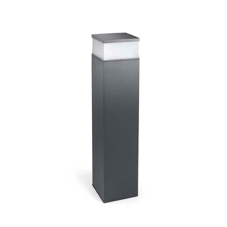 LEDS-C4 Outdoor bollard light ip65 cubik led 650mm led 15w 3000k urban grey 833lm 55-9938-Z5-CL - Toplightco