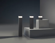 LEDS-C4 Outdoor bollard light ip65 cubik led 650mm led 15w 3000k urban grey 833lm 55-9938-Z5-CL - Toplightco