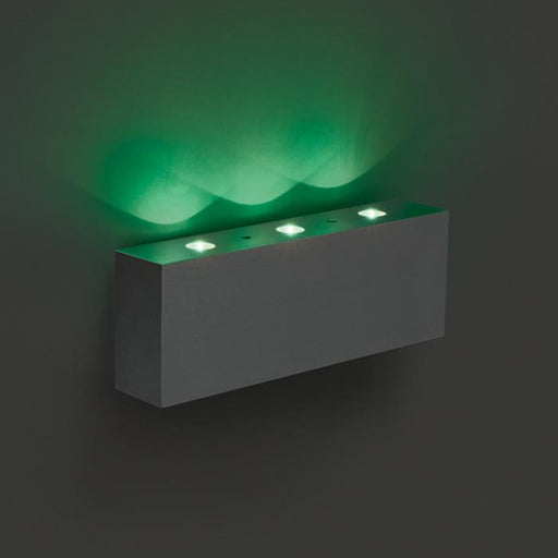 Wall & Ceiling Light Aluminium Rectangular Green LED built in 0,6W Natural Aluminium One Light SKU:60001/AL/GR - Toplightco