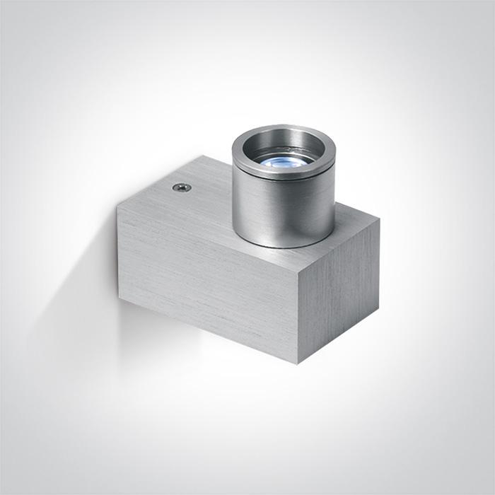 Wall & Ceiling Light Aluminium Rectangular Blue LED built in 1W Natural Aluminium One Light SKU:60008A/AL/BL - Toplightco