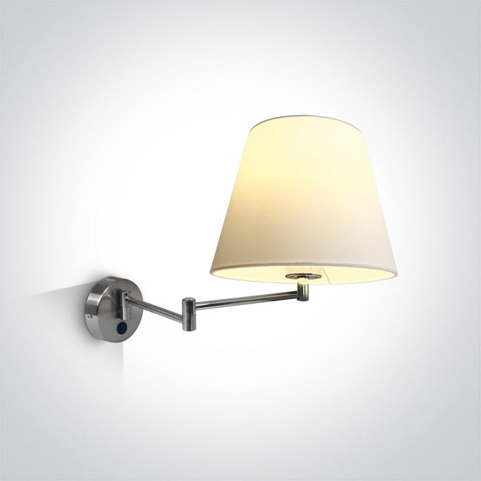 Wall Light Brushed Chrome Circular Replaceable lamp 40W Metal One Light SKU:61046/MC - Toplightco