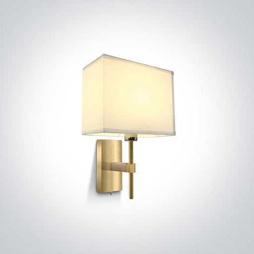 Wall Light Brushed Brass Rectangular Replaceable lamp 40W Metal One Light SKU:61078/BBS - Toplightco