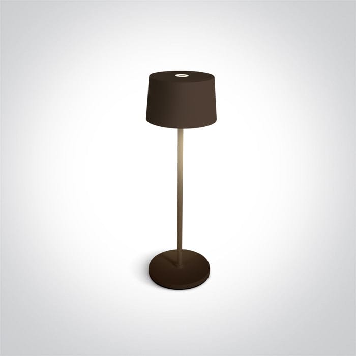 Table Light Rust Brown Circular Warm White LED Dimmable Outdoor LED built in 200lm 3,3W Die Cast One Light SKU:61082A/BR - Toplightco