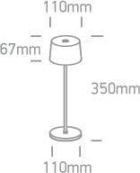 Table Light Rust Brown Circular Warm White LED Dimmable Outdoor LED built in 200lm 3,3W Die Cast One Light SKU:61082A/BR - Toplightco