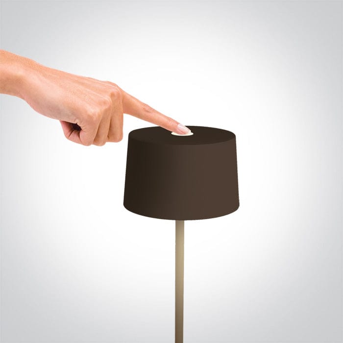 Table Light Rust Brown Circular Warm White LED Dimmable Outdoor LED built in 200lm 3,3W Die Cast One Light SKU:61082A/BR - Toplightco