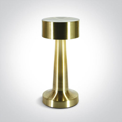 Brushed Brass Rechargeable 3-step dimmable table lamp suitable for indoor/outdoor use, IP54.

Charging time 2,5Hrs

Working time 8Hrs (100%)

1x2000mAh lithium battery

 

 One Light SKU:61102/BBS
