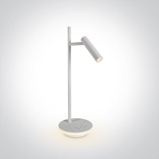 Table Light White Circular Warm White LED built in 510lm 3W + 6W Metal + Aluminium One Light SKU:61132A/W/W - Toplightco