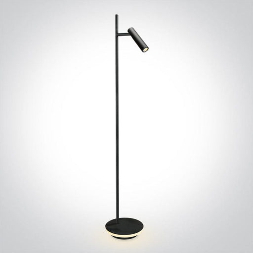 Black Led Reading 3w + 8w Base Warm White Floor Lamp Ip20 230v - Toplightco