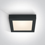 Ceiling Light Black Rectangular Warm White LED built in 1490lm 22W Die Cast One Light SKU:62122F/B/W - Toplightco