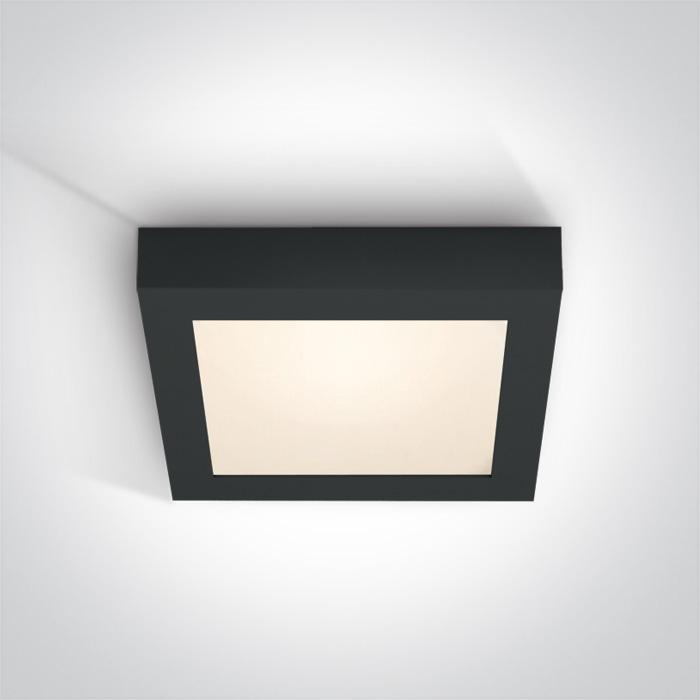 Ceiling Light Black Rectangular Warm White LED built in 1490lm 22W Die Cast One Light SKU:62122F/B/W - Toplightco