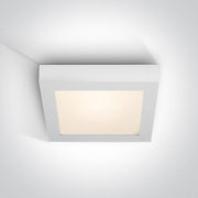 Ceiling Light White Rectangular Warm White LED built in 1490lm 22W Die Cast One Light SKU:62122F/W/W - Toplightco