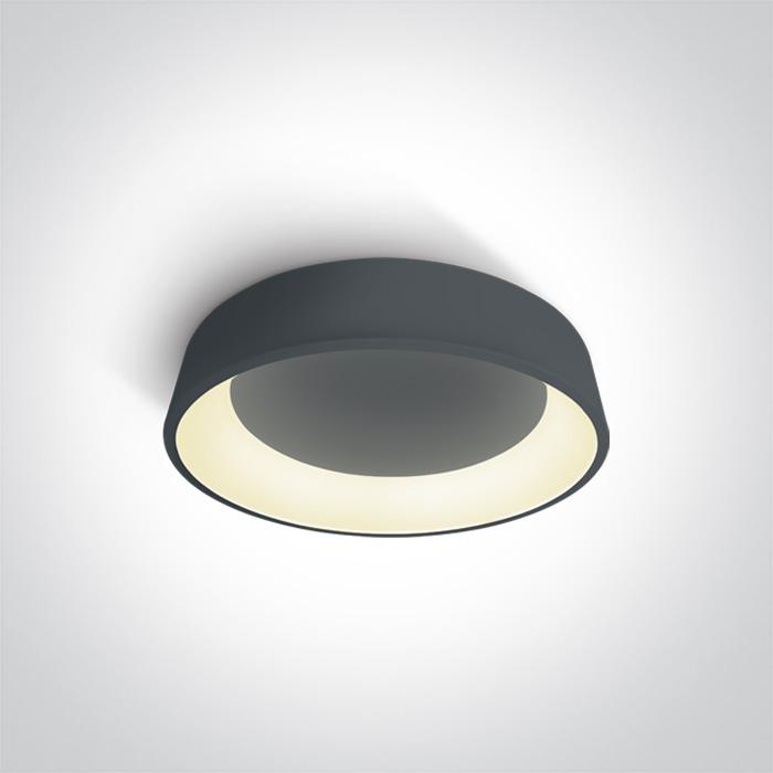 Ceiling Light Anthracite Circular Warm White LED built in 1920lm 32W Aluminium One Light SKU:62132N/AN/W - Toplightco