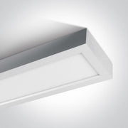 Ceiling Light White Rectangular Cool White LED built in 2700lm 40W Die Cast One Light SKU:62140RF/W/C - Toplightco
