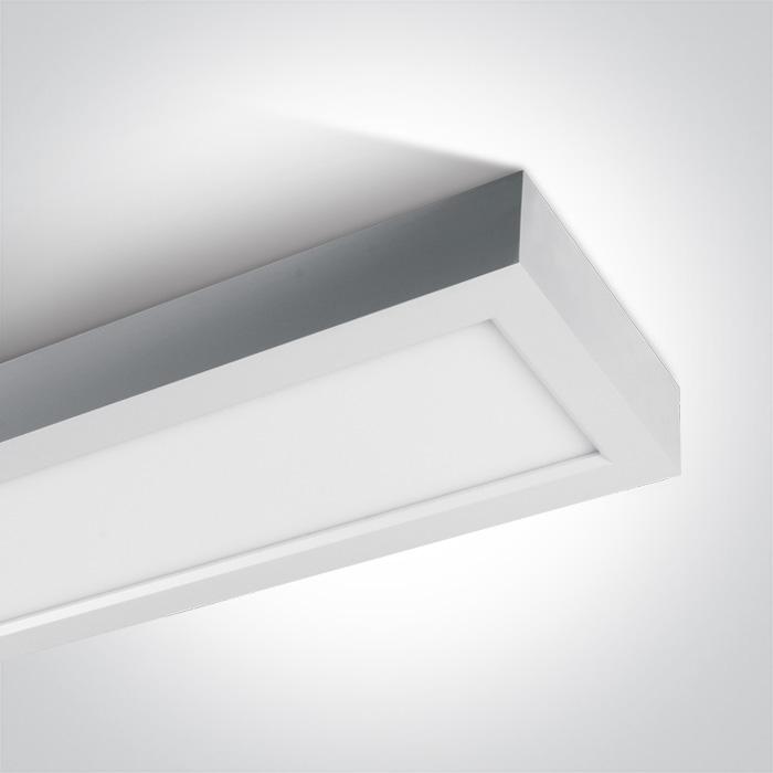 Ceiling Light White Rectangular Cool White LED built in 2700lm 40W Die Cast One Light SKU:62140RF/W/C - Toplightco
