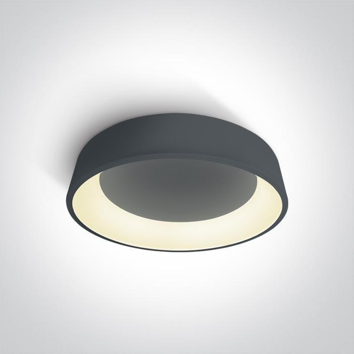 Ceiling Light Anthracite Circular Warm White LED built in 2520lm 42W Aluminium One Light SKU:62142N/AN/W - Toplightco