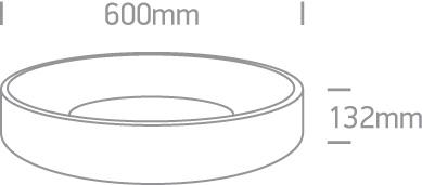 Ceiling Light Anthracite Circular Warm White LED built in 2520lm 42W Aluminium One Light SKU:62142N/AN/W - Toplightco