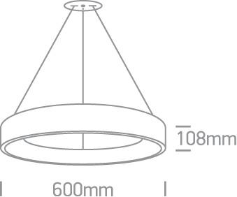 Pendant Light White Circular Warm White LED built in 2520lm 42W Aluminium One Light SKU:62142NB/W/W - Toplightco